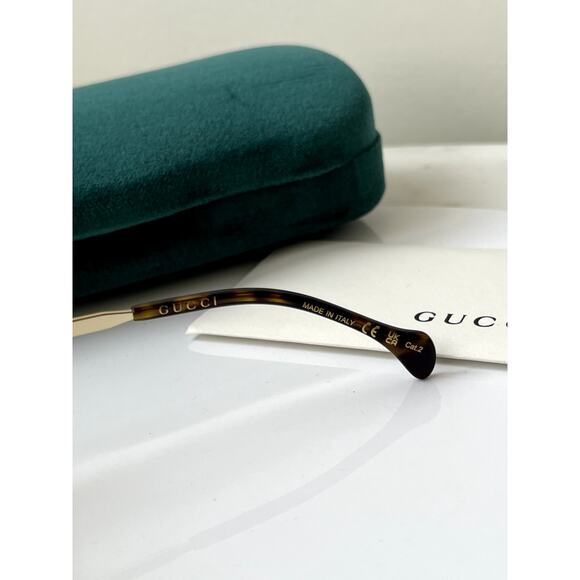NEW Gucci GG1105S Brown Frame Green Lens Aviator Sunglasses - Picture 9 of 11